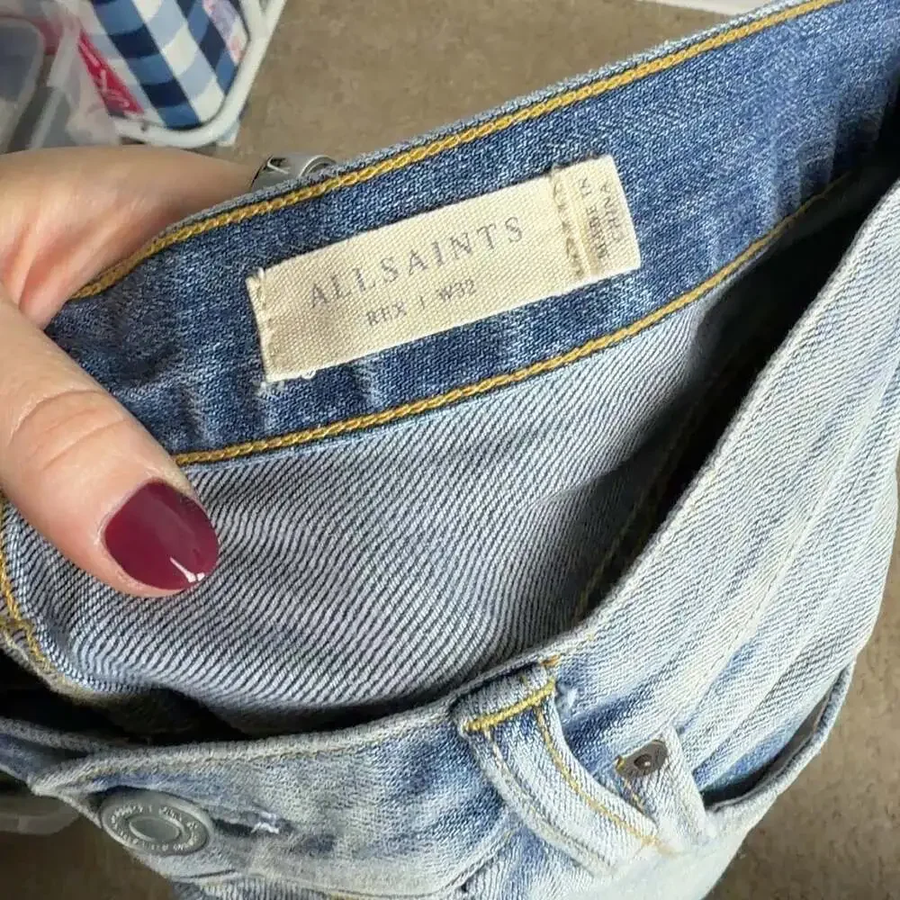 AllSaints Iredell Rex Jeans W32 Light Wash Distressed Denim Men’s